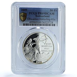 Switzerland 50 francs Obwalden Shooting Festival H-81 PR69 PCGS silver coin 2009