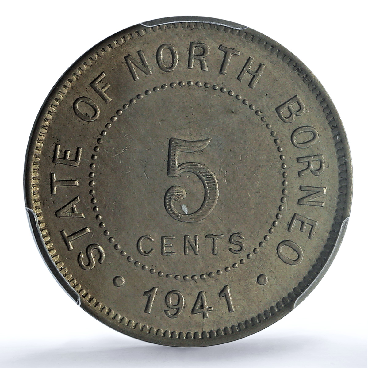 North Borneo British Malaysia 5 cents Company KM-5 MS 62 PCGS CuNi coin 1941 North Borneo British Malaysia 5 cents Company KM-5 MS 62 PCGS CuNi coin 1941