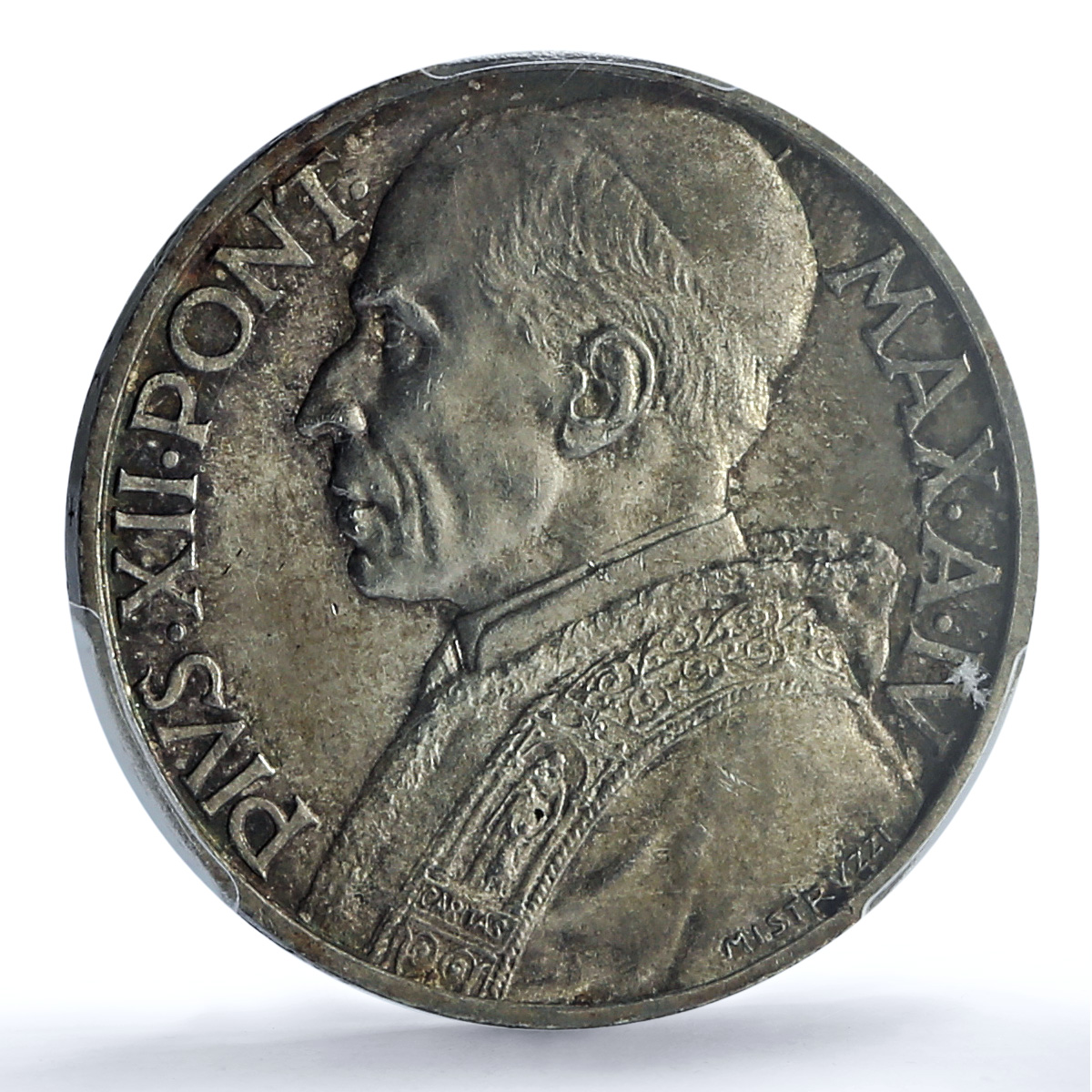 Vatican 10 lire Pius XII KM-38 Bermann-3387 MS 64 PCGS silver coin 1942 Vatican 10 lire Pius XII KM-38 Bermann-3387 MS 64 PCGS silver coin 1942
