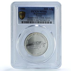 Afghanistan 500 afghanis Ferrari KM-1003 Car MS 66 PCGS silver coin 1986