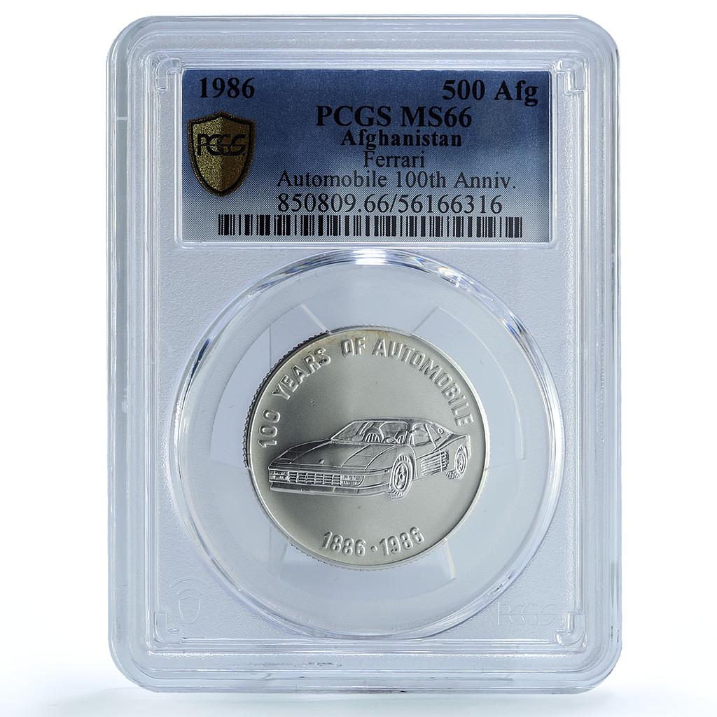 Afghanistan 500 afghanis Ferrari KM-1003 Car MS 66 PCGS silver coin 1986 Afghanistan 500 afghanis Ferrari KM-1003 Car MS 66 PCGS silver coin 1986