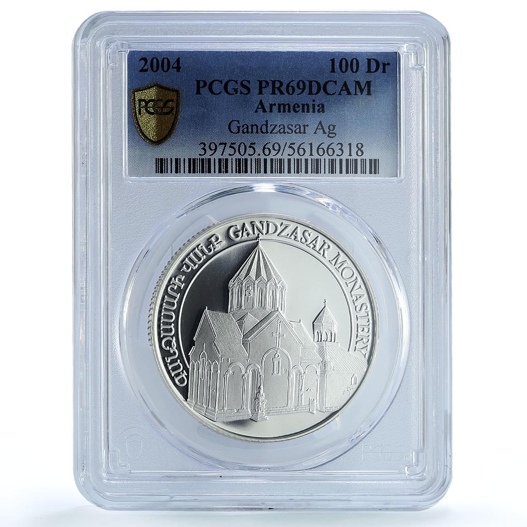 Armenia 100 dram Gandzasar Monastery KM-113 Church PR 69 PCGS silver coin 2004 Armenia 100 dram Gandzasar Monastery KM-113 Church PR 69 PCGS silver coin 2004