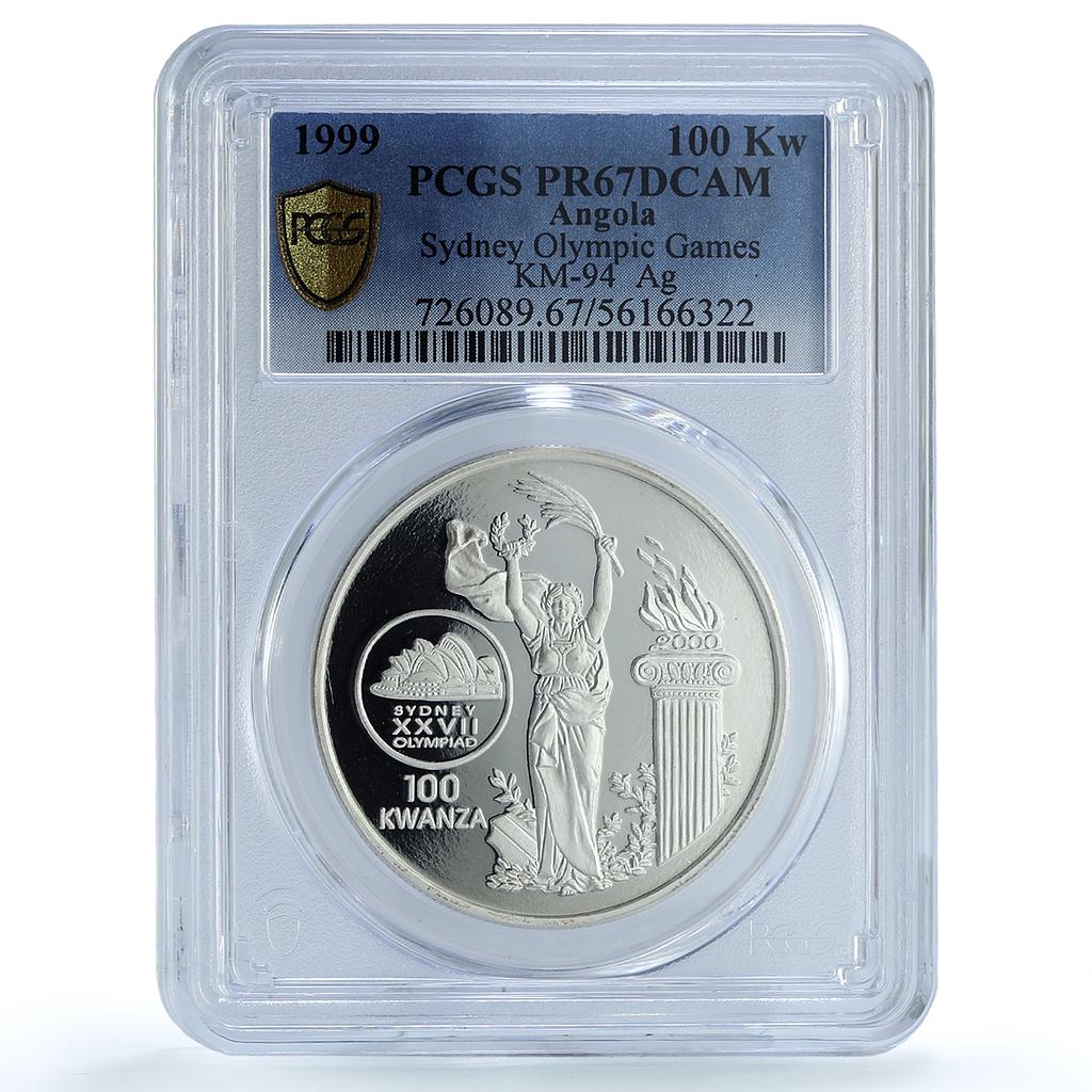 Angola 100 kwanzas Sydney Olympic Games KM-94 PR 67 PCGS silver coin 1999 Angola 100 kwanzas Sydney Olympic Games KM-94 PR 67 PCGS silver coin 1999