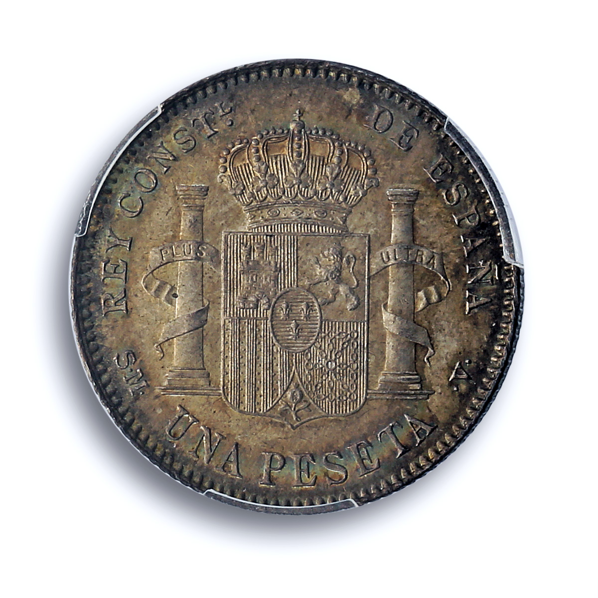 Spain 1 peseta Alfonso XIII KM-706 Calico-44 MS 64 PCGS silver coin 1900 SM V Spain 1 peseta Alfonso XIII KM-706 Calico-44 MS 64 PCGS silver coin 1900 SM V