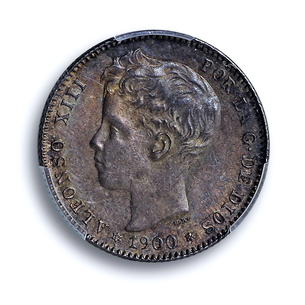 Spain 1 peseta Alfonso XIII KM-706 Calico-44 MS 64 PCGS silver coin 1900 SM V Spain 1 peseta Alfonso XIII KM-706 Calico-44 MS 64 PCGS silver coin 1900 SM V