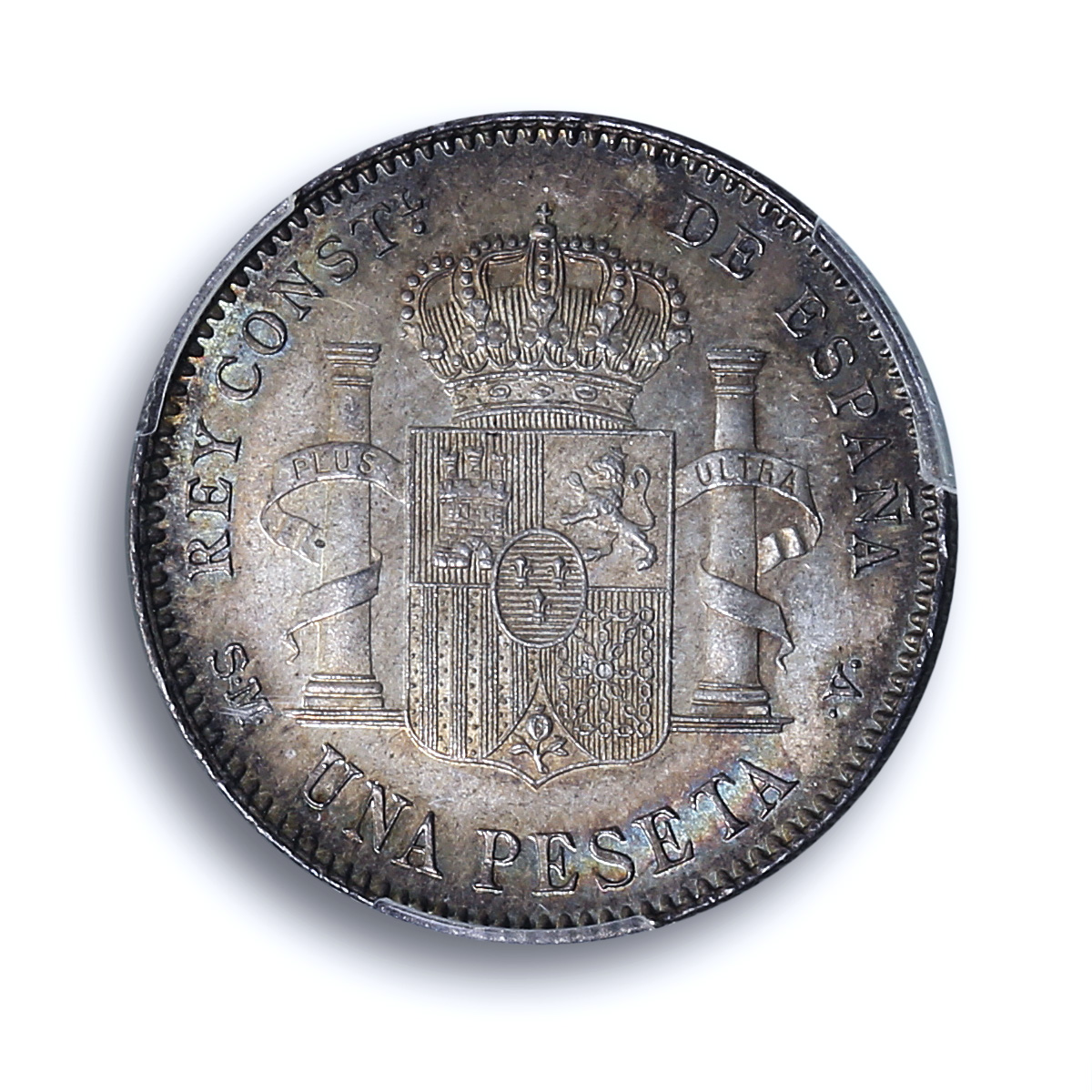 Spain 1 peseta Alfonso XIII KM-706 Calico-44 MS 64 PCGS silver coin 1900 SM V Spain 1 peseta Alfonso XIII KM-706 Calico-44 MS 64 PCGS silver coin 1900 SM V
