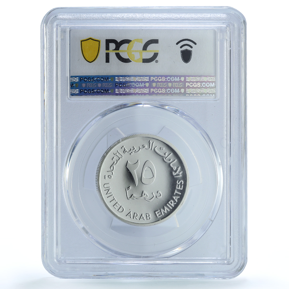 United Arab Emirates 25 dirhams Dubai Islamic Bank PR 69 PCGS silver coin 2000 United Arab Emirates 25 dirhams Dubai Islamic Bank PR 69 PCGS silver coin 2000
