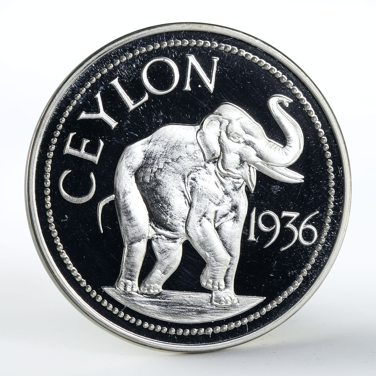 Ceylon 1 crown Edward VIII Emperor silver coin 1936