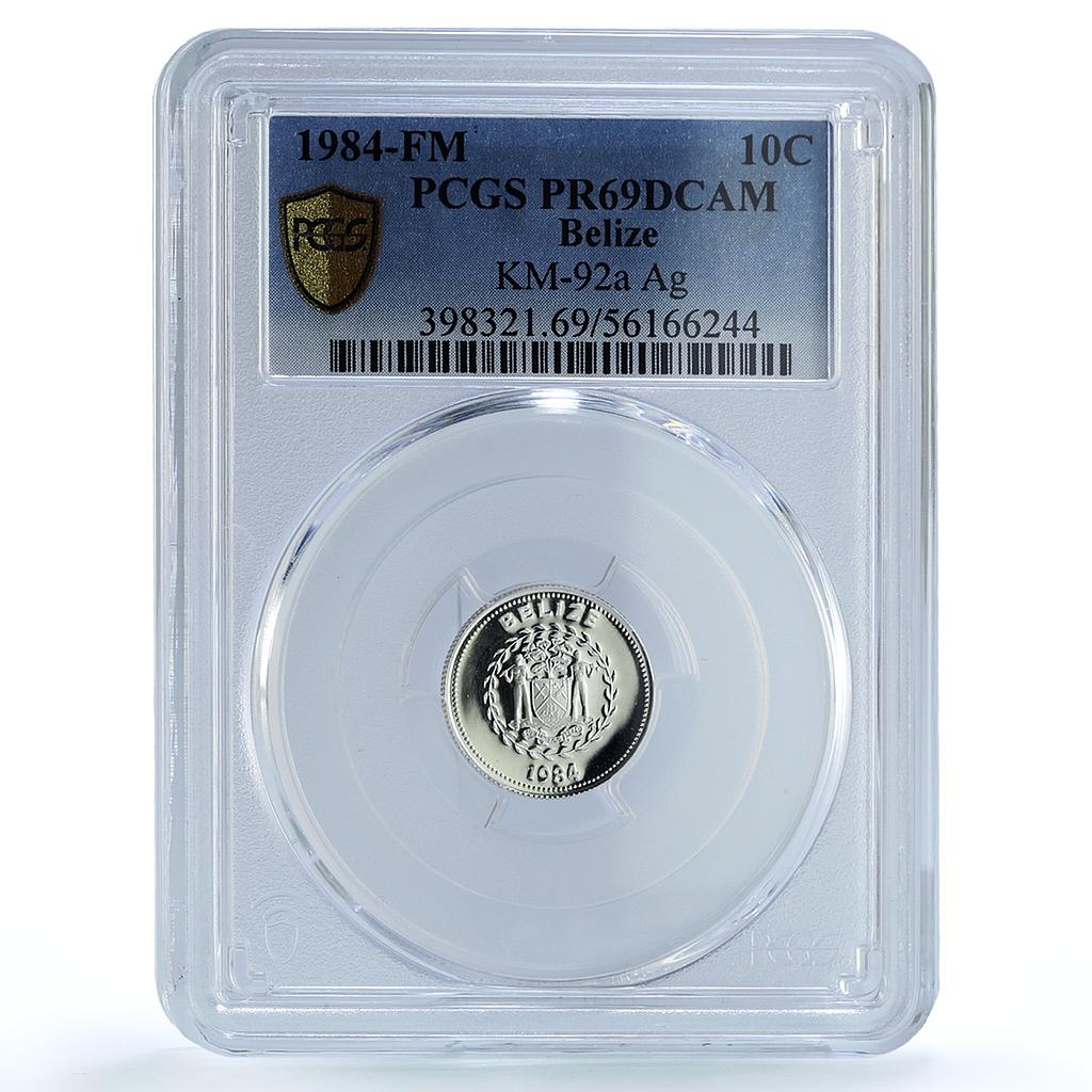 Belize 10 cents Elizabeth II KM-92a Hermit Bird PR 69 PCGS silver coin 1984 Belize 10 cents Elizabeth II KM-92a Hermit Bird PR 69 PCGS silver coin 1984