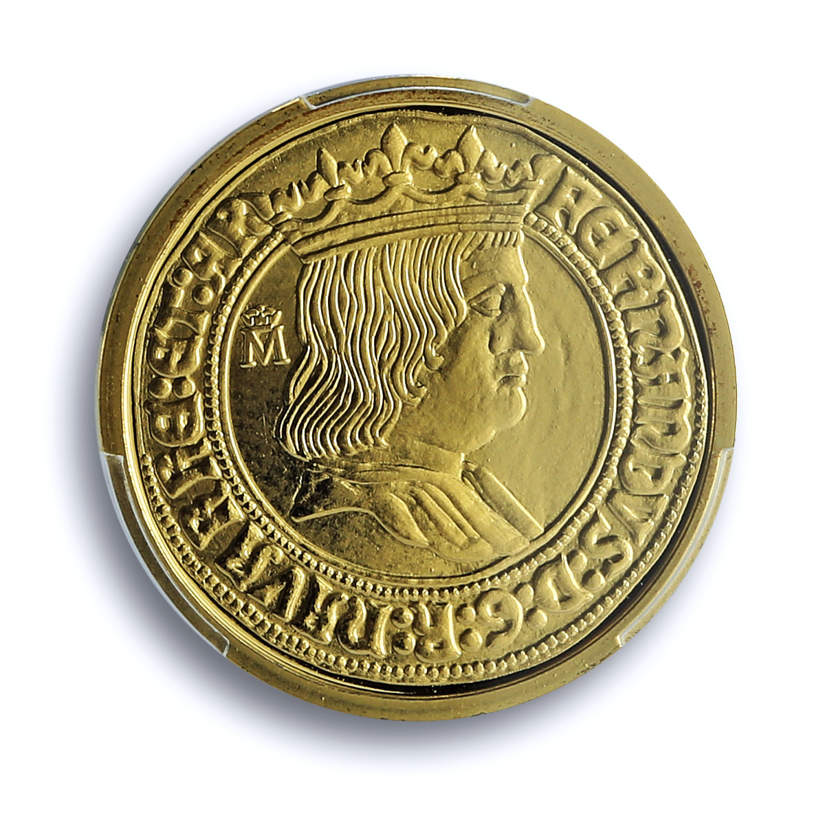 Spain Ferdinand II 4 Ducado 1479 Restrike Gilt MS 70 PCGS silver coin 2000-02 M Spain Ferdinand II 4 Ducado 1479 Restrike Gilt MS 70 PCGS silver coin 2000-02 M
