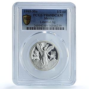 Mexico 1/2 onza Libertad Angel of Independence KM-545 PR69 PCGS silver coin 1995