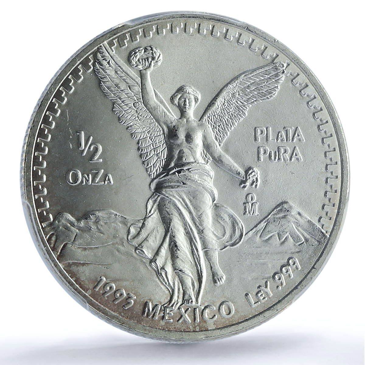Mexico 1/2 onza Libertad Angel of Independence KM-545 MS67 PCGS silver coin 1993