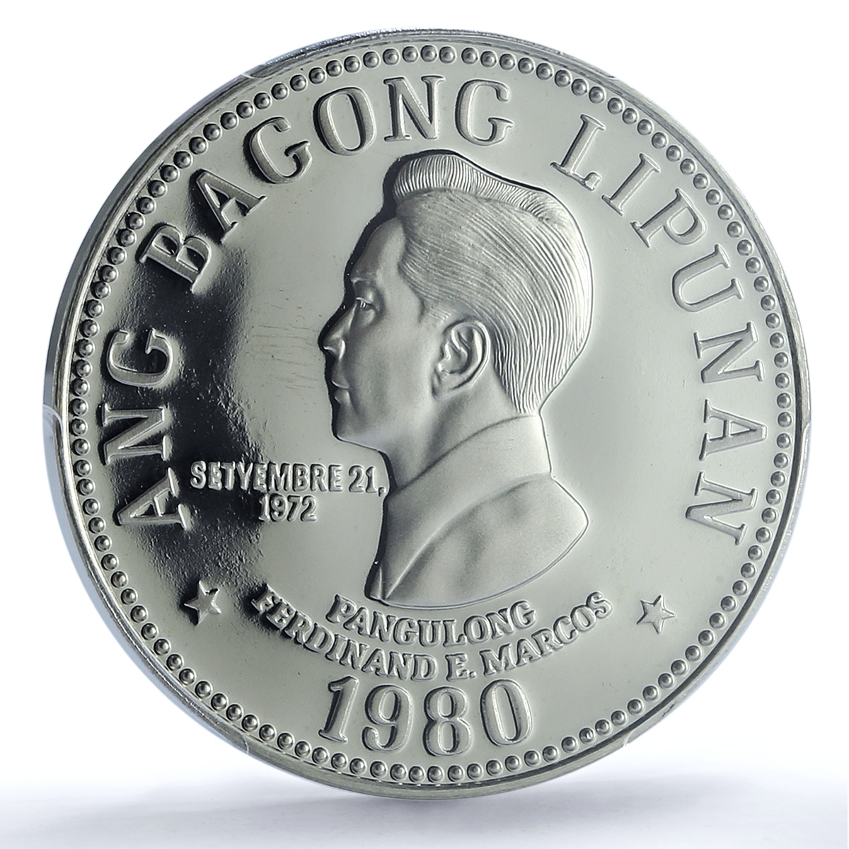 Philippines 5 piso Marcos New Society KM-210.2 PR 70 PCGS nickel coin 1980 Philippines 5 piso Marcos New Society KM-210.2 PR 70 PCGS nickel coin 1980