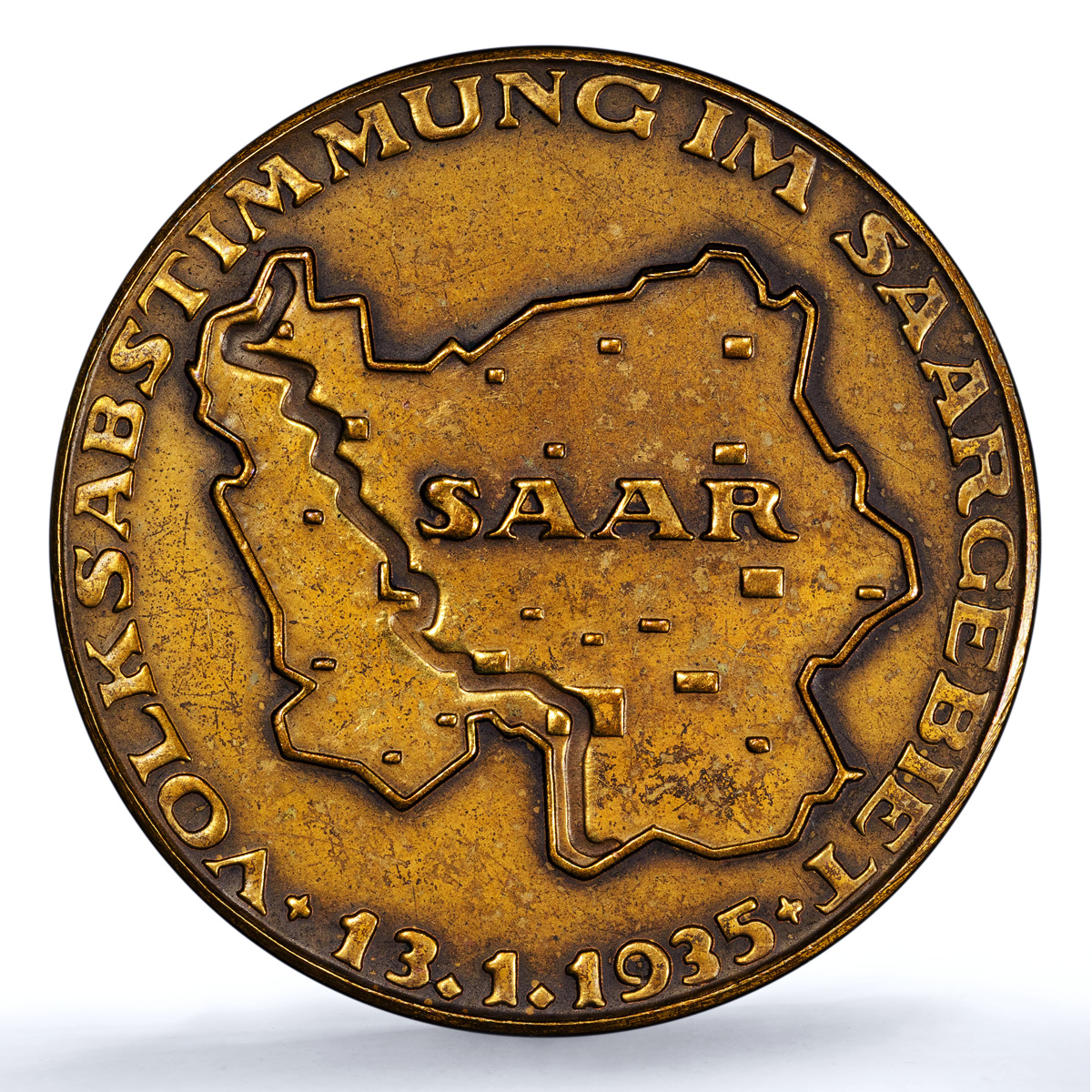 Germany Third Reich Saar Referendum Museler-15.3/49 MS 63 PCGS bronze medal 1935 Germany Third Reich Saar Referendum Museler-15.3/49 MS 63 PCGS bronze medal 1935