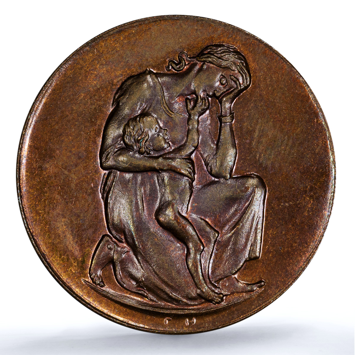Germany Weimar April Inflation Saxony Woman Child MS 64 PCGS bronze medal 1923 Germany Weimar April Inflation Saxony Woman Child MS 64 PCGS bronze medal 1923