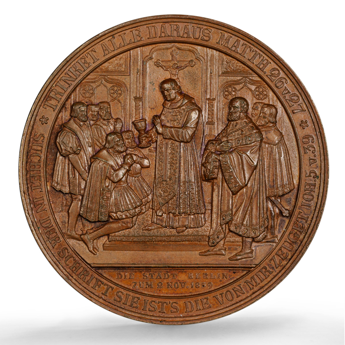 Prussia Ioachim II Wilhelm III Reformation Whiting-699 MS 65 PCGS AE medal 1839 Prussia Ioachim II Wilhelm III Reformation Whiting-699 MS 65 PCGS AE medal 1839