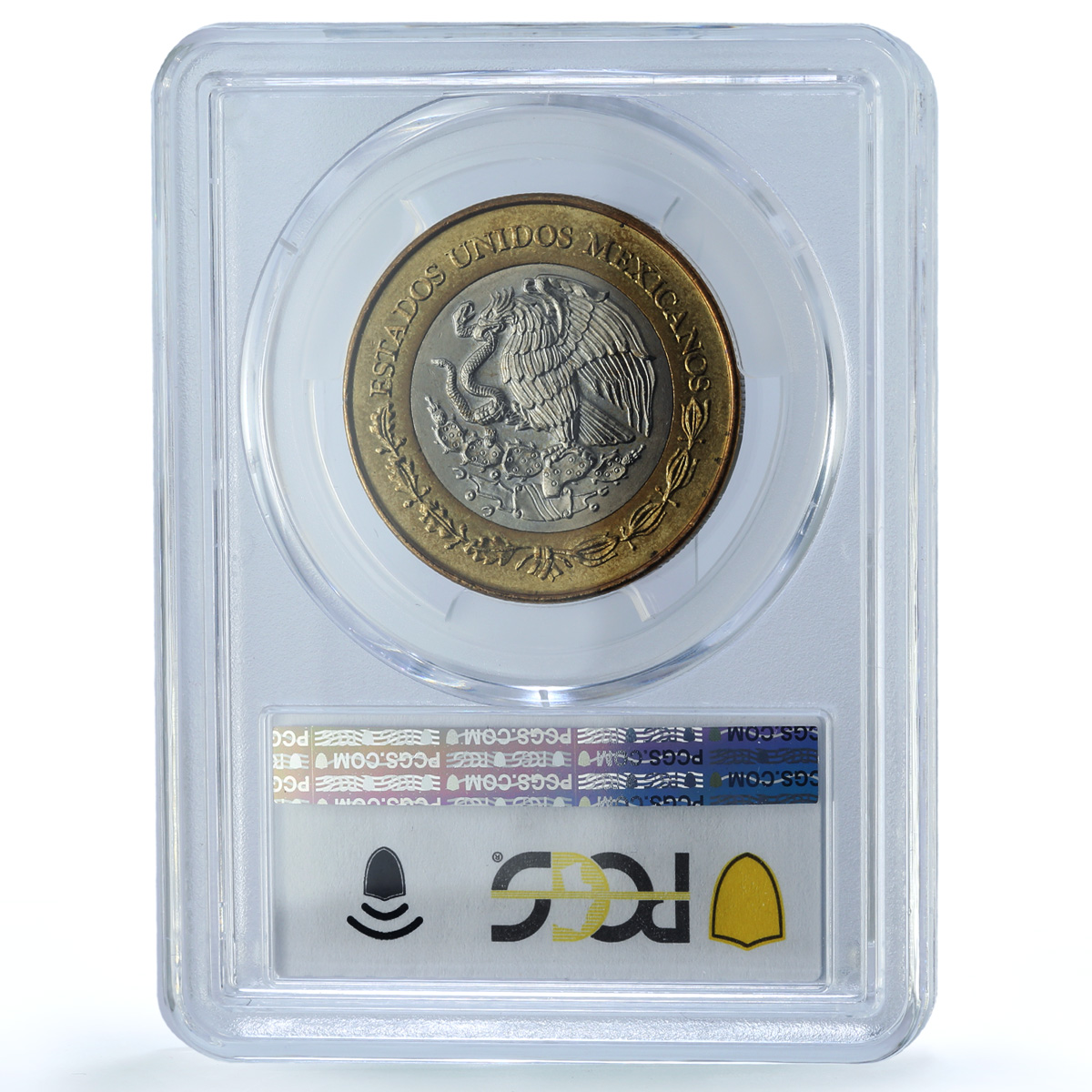 Mexico 20 pesos Republic KM-638 Millennium Paz MS 65 PCGS bimetal coin 2000 Mexico 20 pesos Republic KM-638 Millennium Paz MS 65 PCGS bimetal coin 2000