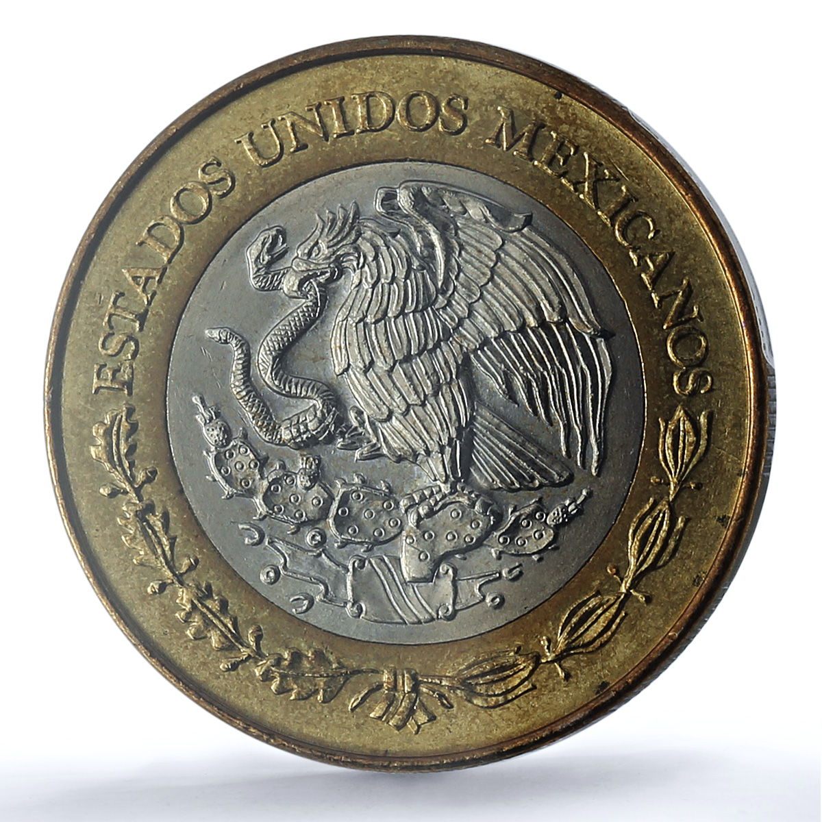 Mexico 20 pesos Republic KM-638 Millennium Paz MS 65 PCGS bimetal coin 2000 Mexico 20 pesos Republic KM-638 Millennium Paz MS 65 PCGS bimetal coin 2000