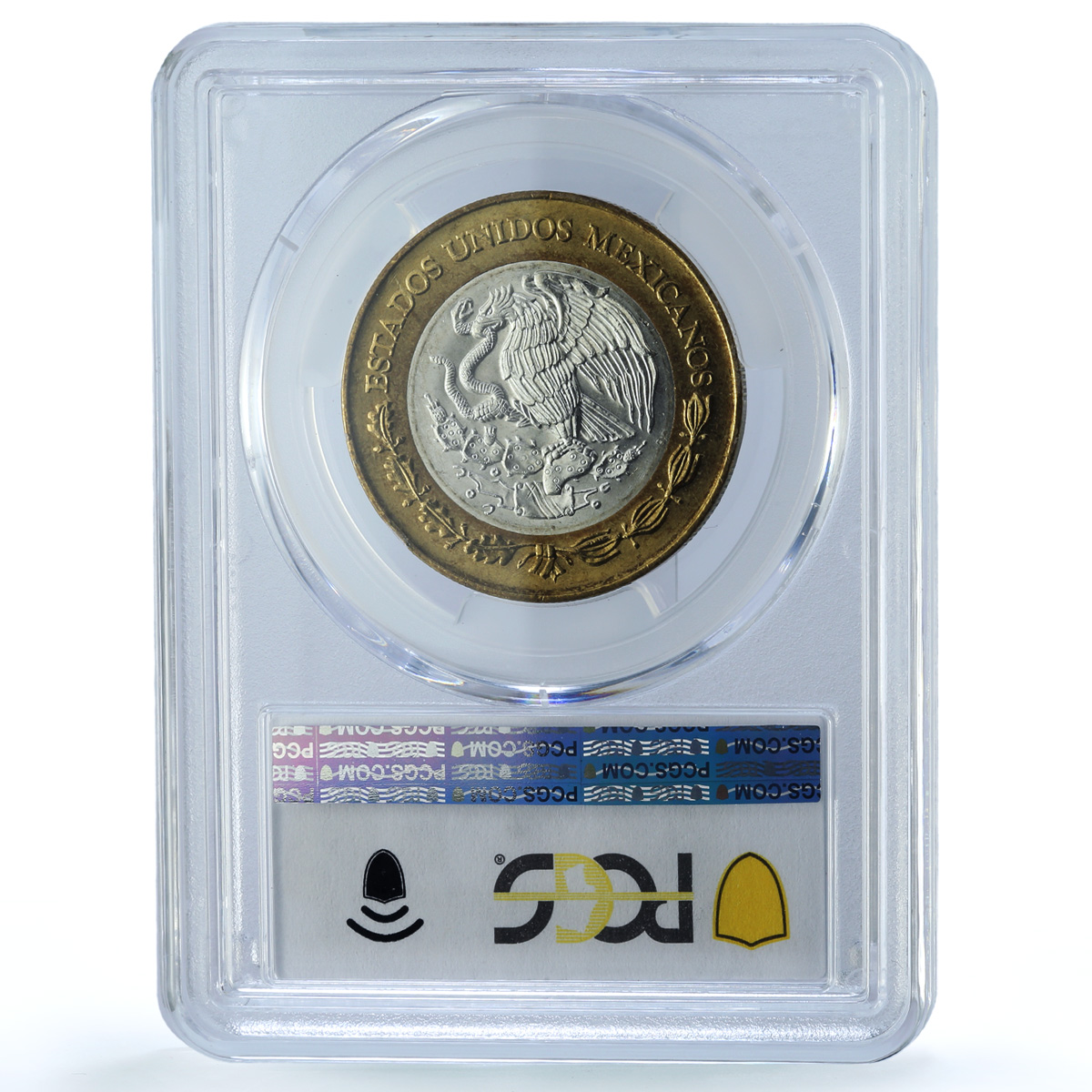 Mexico 20 pesos Republic Longer Stems KM-561 Hidalgo MS63 PCGS bimetal coin 1993 Mexico 20 pesos Republic Longer Stems KM-561 Hidalgo MS63 PCGS bimetal coin 1993
