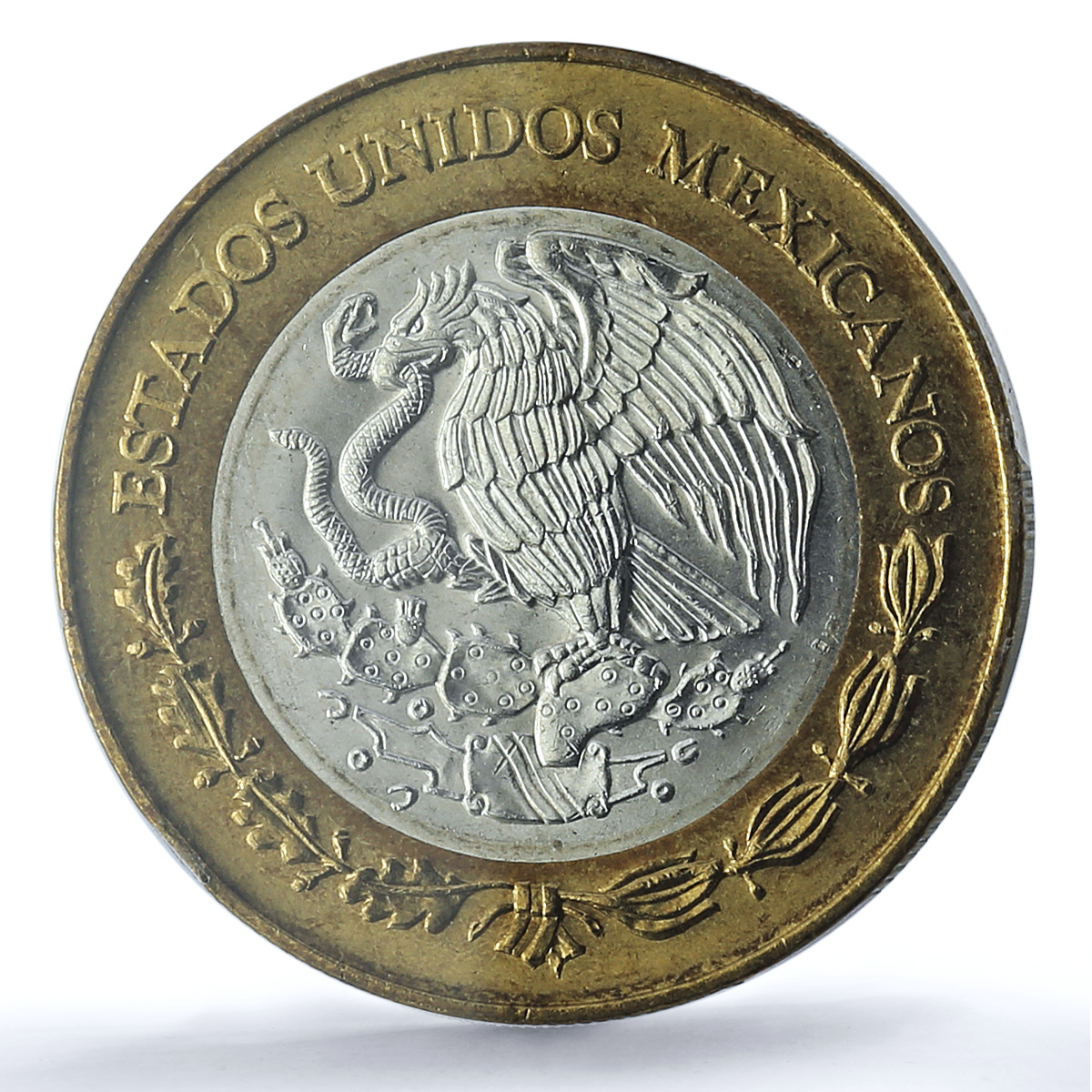 Mexico 20 pesos Republic Longer Stems KM-561 Hidalgo MS63 PCGS bimetal coin 1993 Mexico 20 pesos Republic Longer Stems KM-561 Hidalgo MS63 PCGS bimetal coin 1993