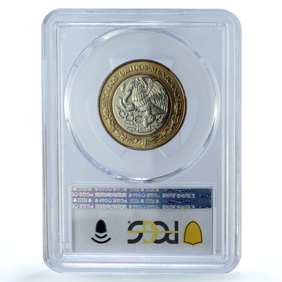 Mexico 10 pesos Republic KM-616 Aztec Sun MS 67 PCGS bimetal coin 2004 Mexico 10 pesos Republic KM-616 Aztec Sun MS 67 PCGS bimetal coin 2004