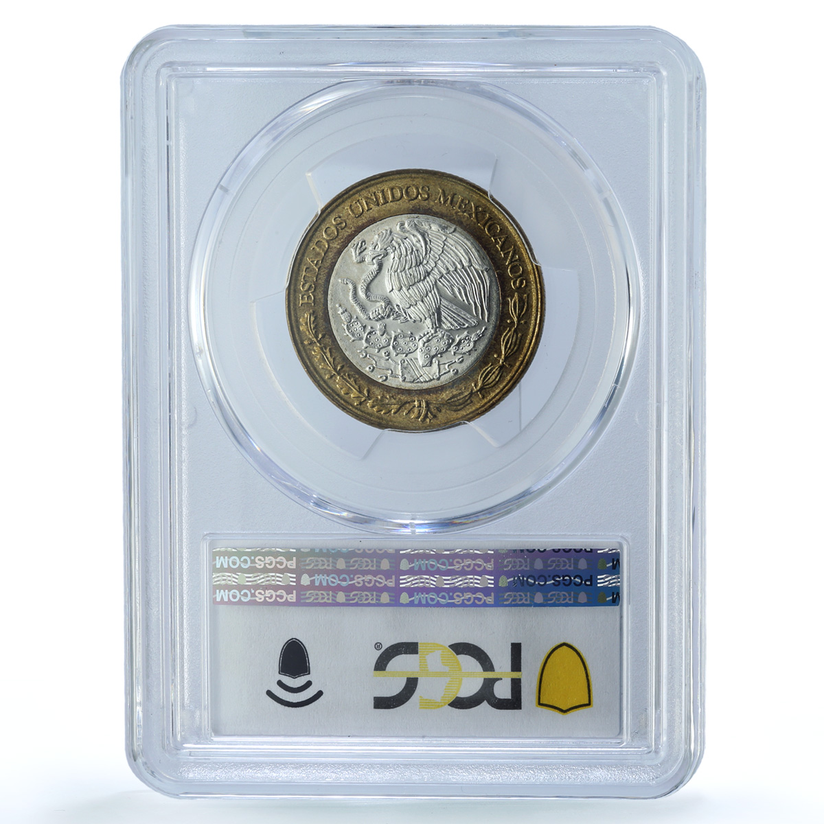 Mexico 10 pesos Republic KM-553 Aztec Sun MS 67 PCGS bimetal coin 1992 Mexico 10 pesos Republic KM-553 Aztec Sun MS 67 PCGS bimetal coin 1992