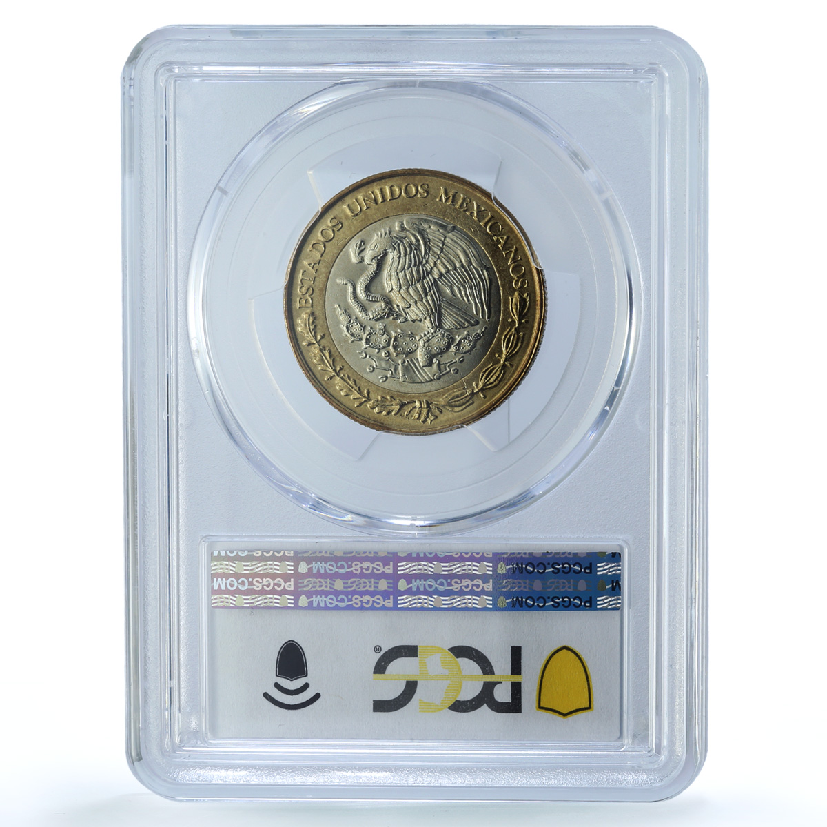 Mexico 10 pesos Republic KM-616 Aztec Sun MS 65 PCGS bimetal coin 1998 Mexico 10 pesos Republic KM-616 Aztec Sun MS 65 PCGS bimetal coin 1998