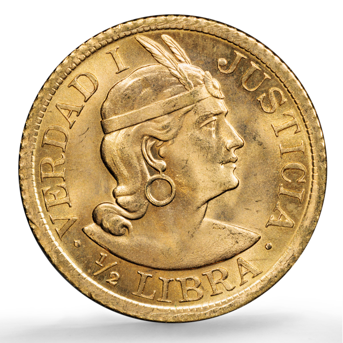 Peru 1/2 libra Republic Trade Coinage KM-209 MS 67 PCGS gold coin 1966 Z B R