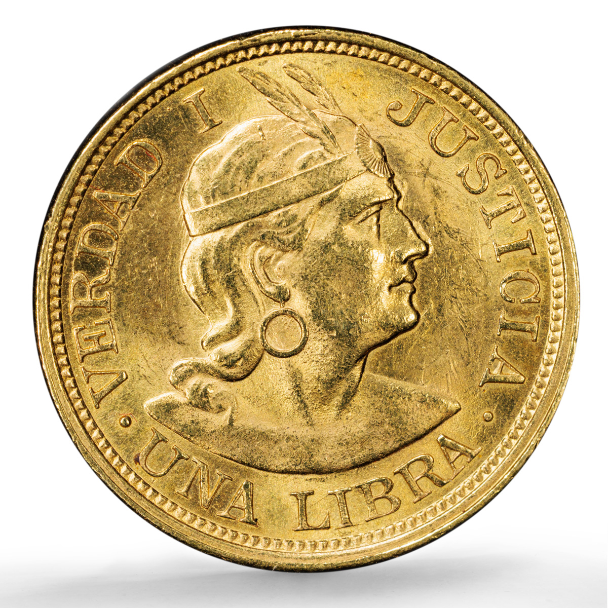 Peru 1 libra Republic Trade Coinage KM-207 MS 62 PCGS gold coin 1906 G O Z F