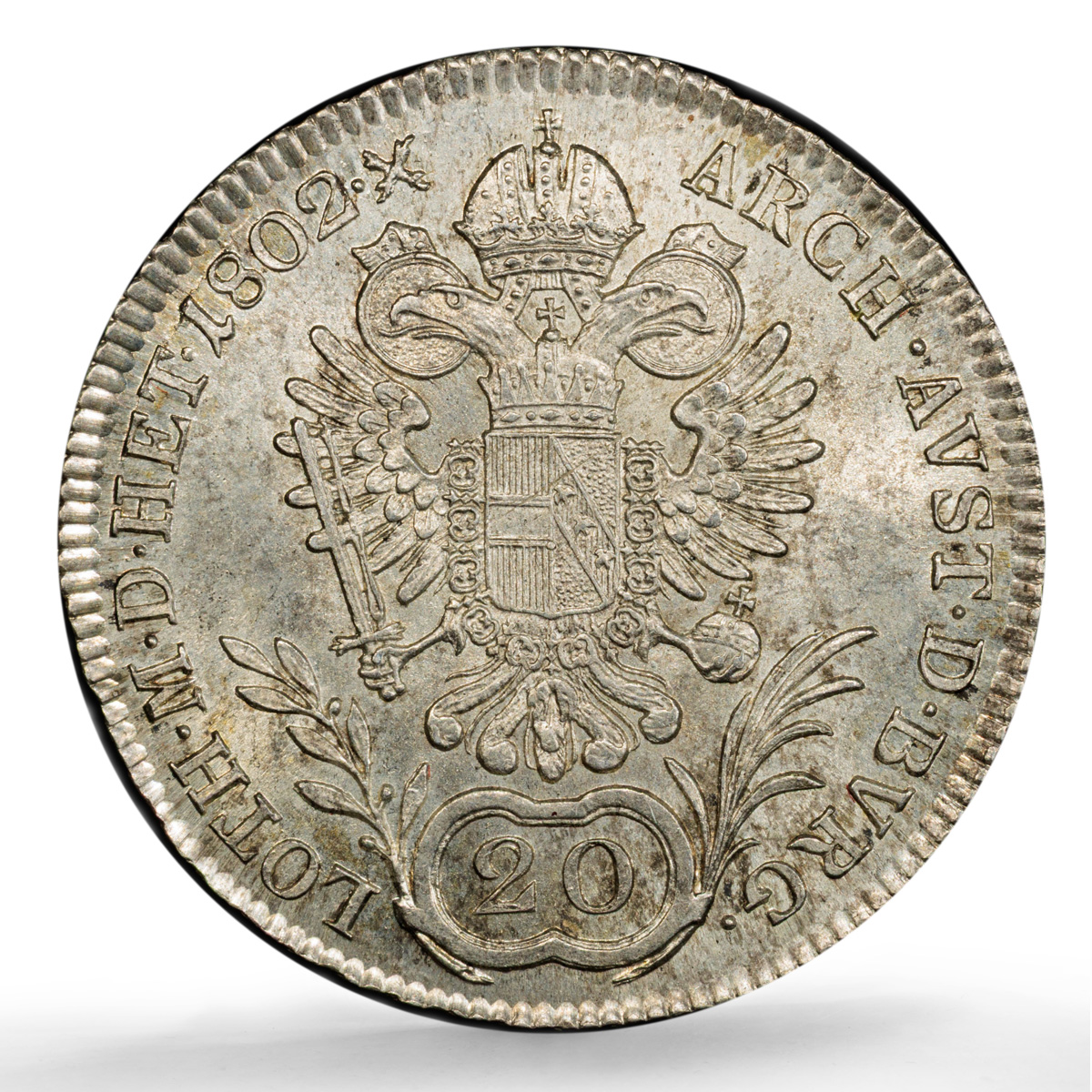 Austria 20 kreuzers Francis II KM-2139 MS 64 PCGS 1802 A Austria 20 kreuzers Francis II KM-2139 MS 64 PCGS 1802 A