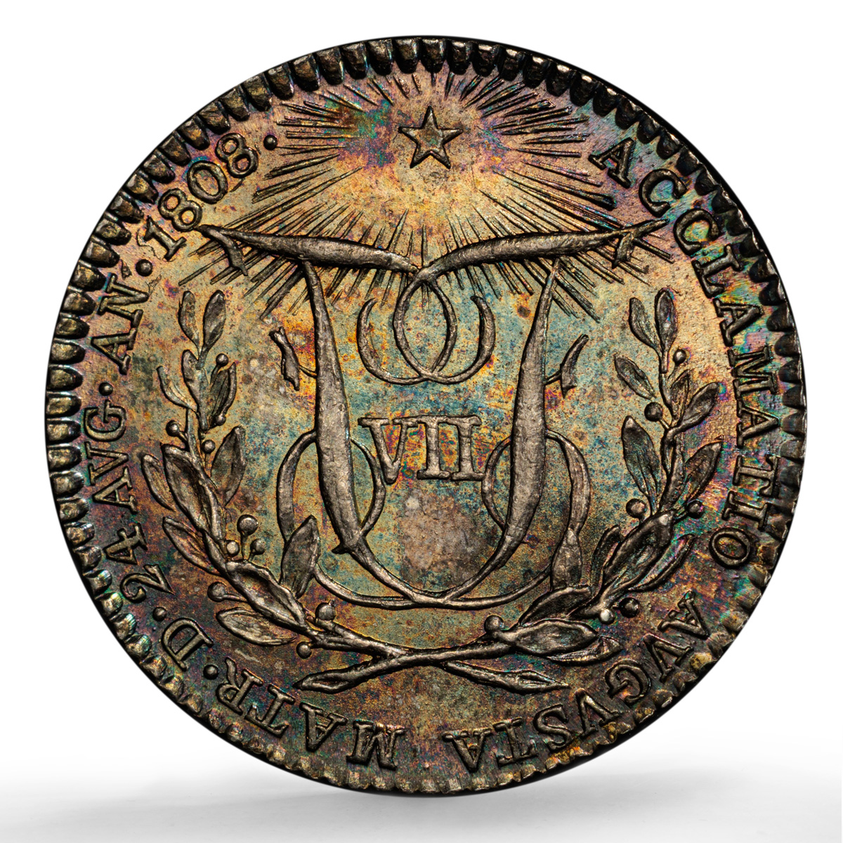 Spain Ferdinand VII Proclamation Madrid Hererra-3 MS 66 PCGS silver medal 1808