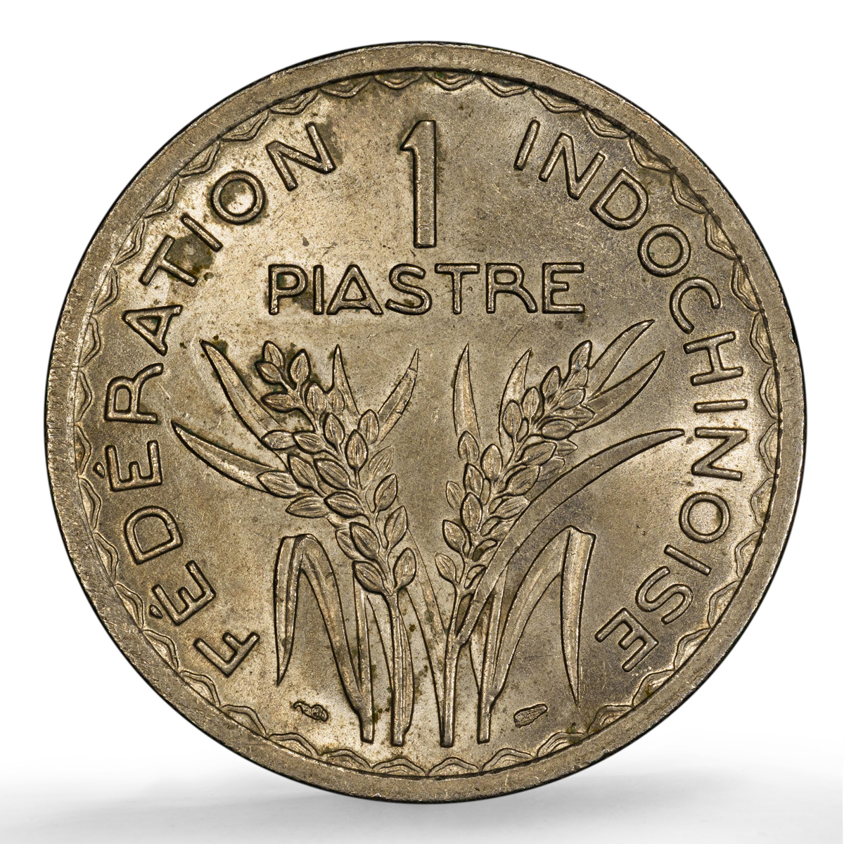 Indochina French 1 piastre Union KM-32 Lec-320 Marianne MS61 PCGS CuNi coin 1947