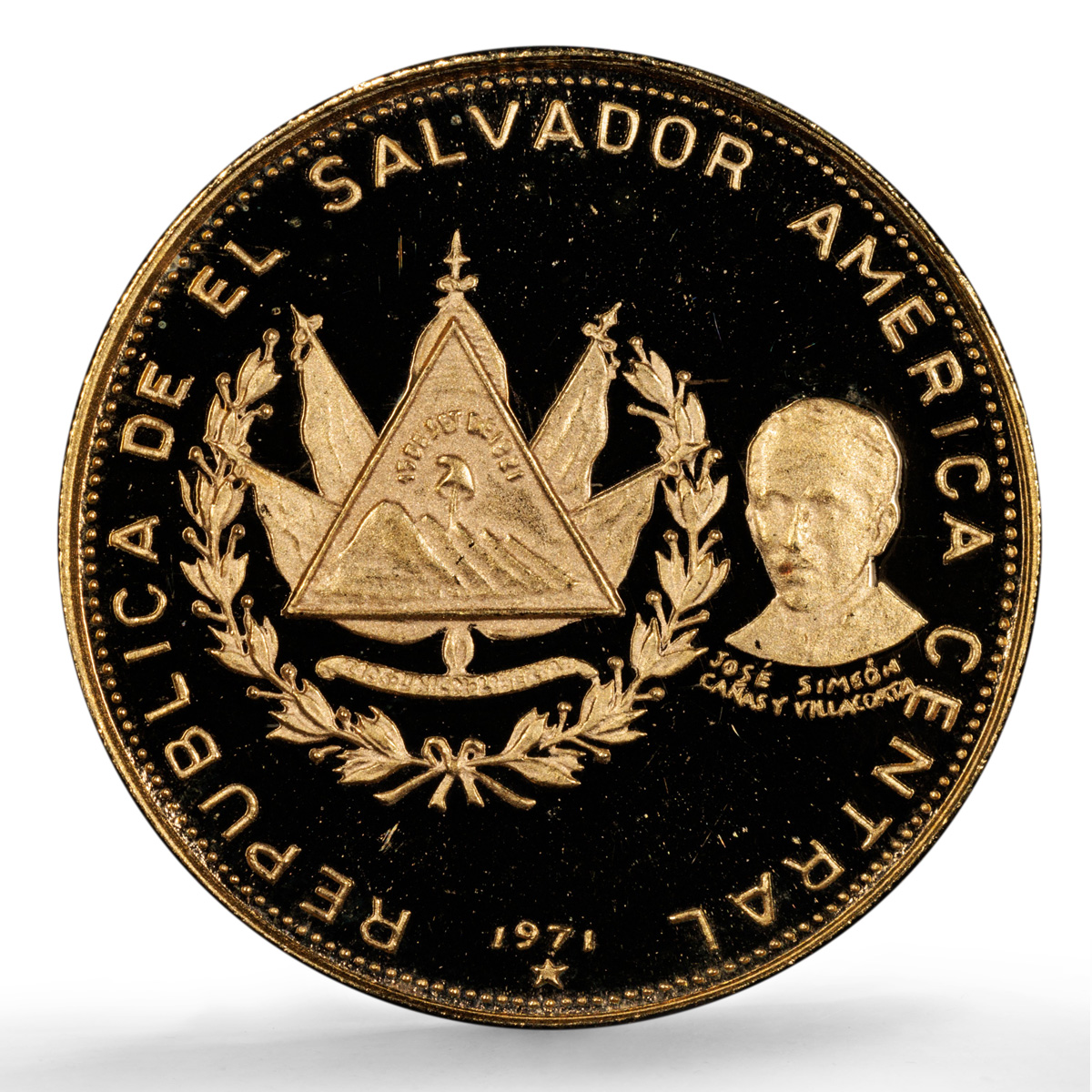 El Salvador 25 colones Independence Fecundidad Dali PR 68 PCGS gold coin 1971 El Salvador 25 colones Independence Fecundidad Dali PR 68 PCGS gold coin 1971