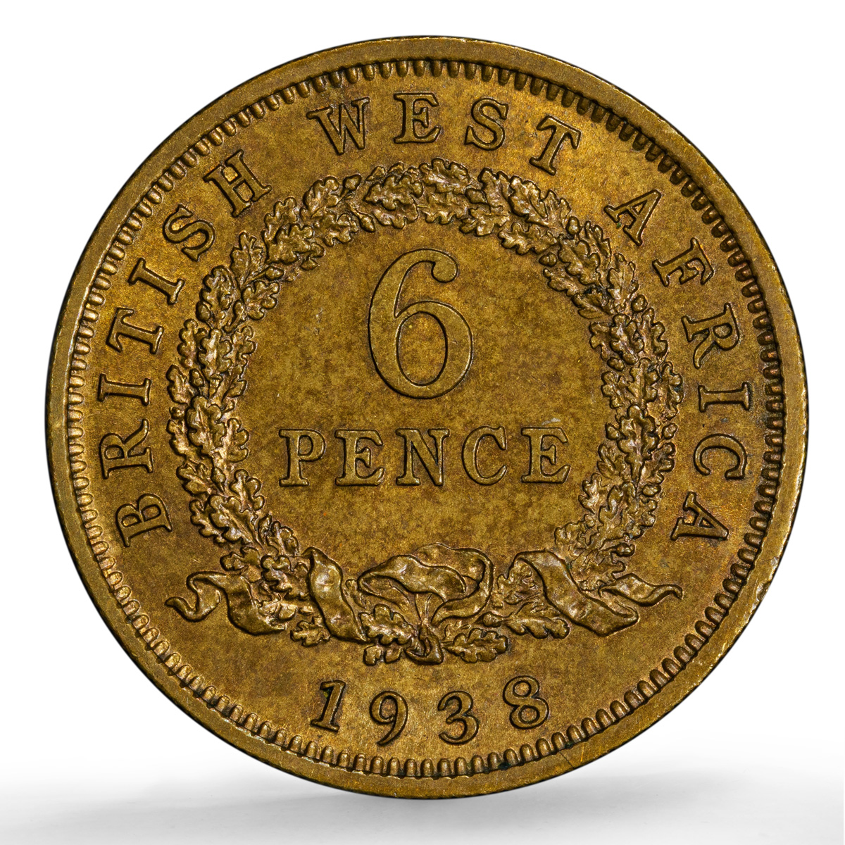 West Africa British 6 pence George VI KM-22 MS 62 PCGS NiBrass coin 1938