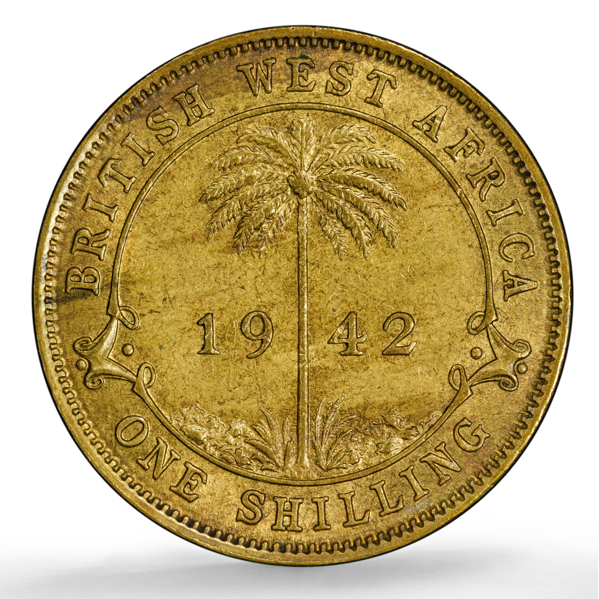 West Africa British 1 shilling George VI KM-23 MS 62 PCGS NiBrass coin 1942