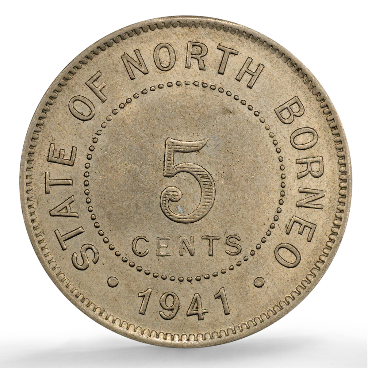 North Borneo British Malaysia 5 cents Company KM-5 MS 62 PCGS CuNi coin 1941 North Borneo British Malaysia 5 cents Company KM-5 MS 62 PCGS CuNi coin 1941
