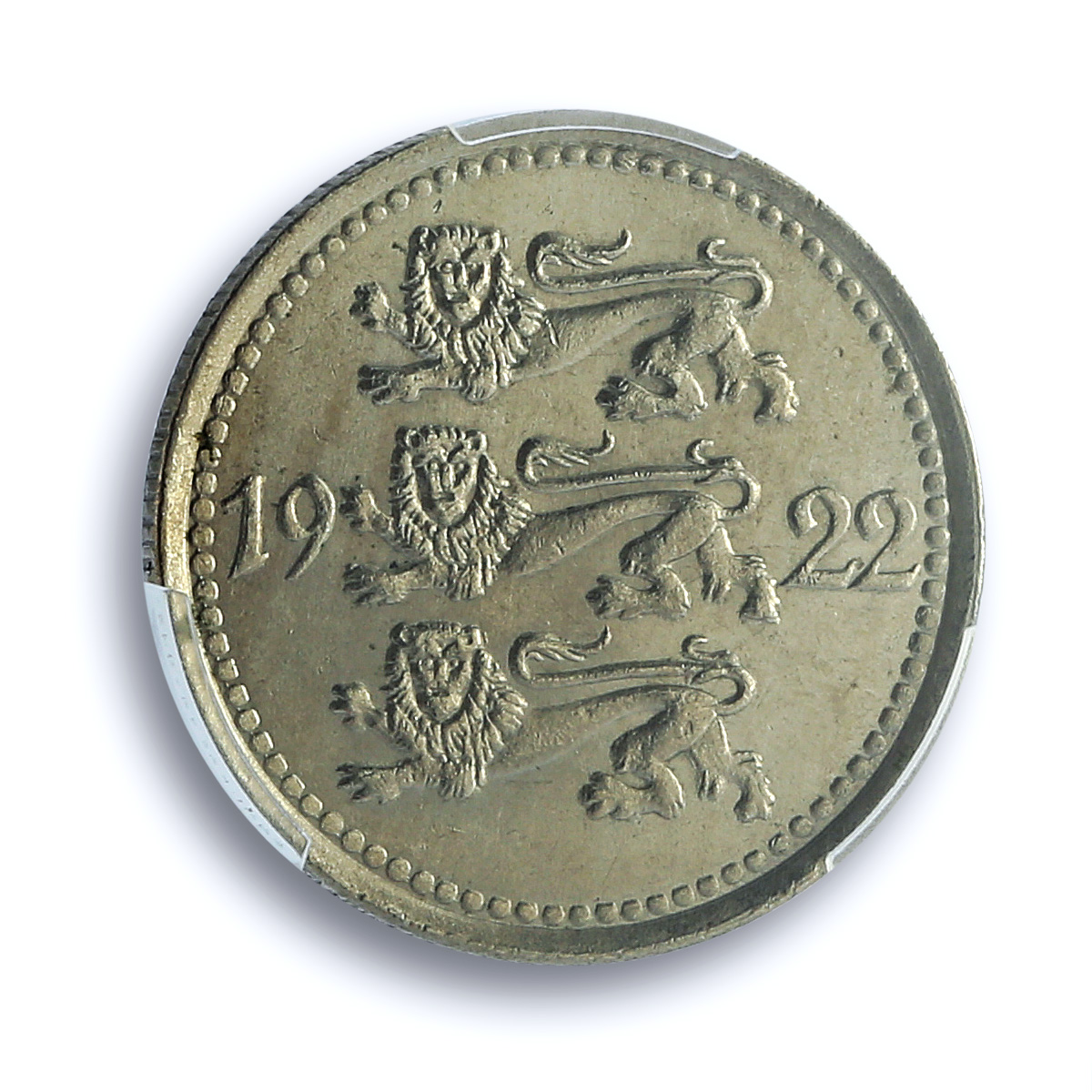 Estonia 5 marka Republic Coinage Three Lions KM-3 MS64 PCGS CuNi coin 1922