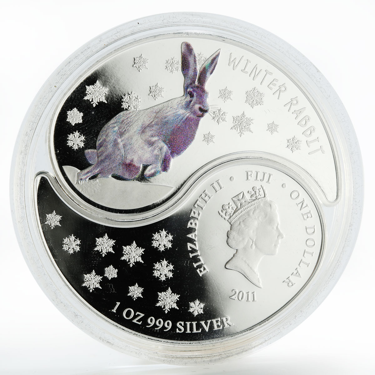Fiji set 2 coins The Summer Rabbit and Winter Rabbit colored silver 2011