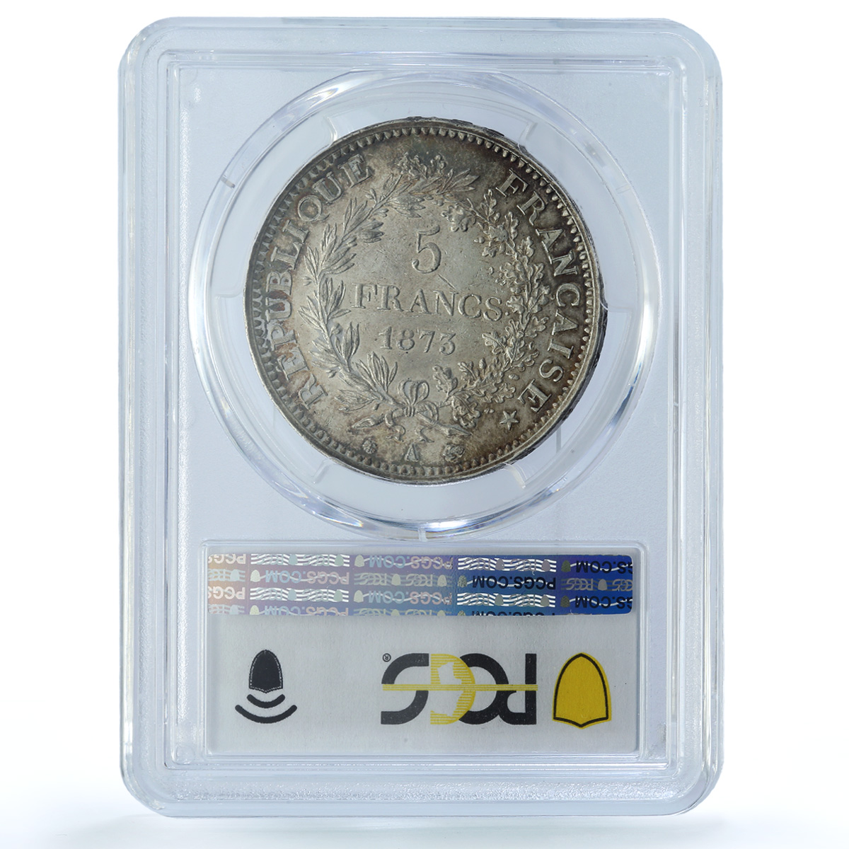 France 5 francs Hercules Liberty Equality Fraternity MS62 PCGS silver coin 1873