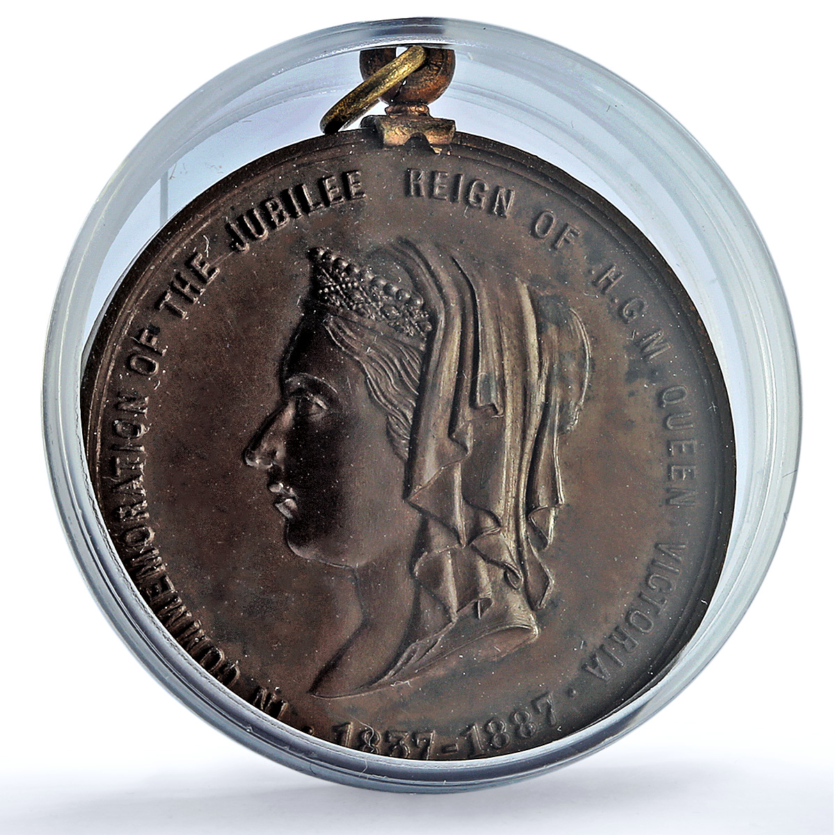 Great Britain Queen Victoria Jubilee Railway Crewe Trains MS 64 PCGS medal 1887