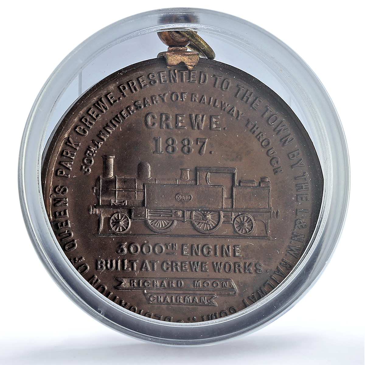 Great Britain Queen Victoria Jubilee Railway Crewe Trains MS 64 PCGS medal 1887