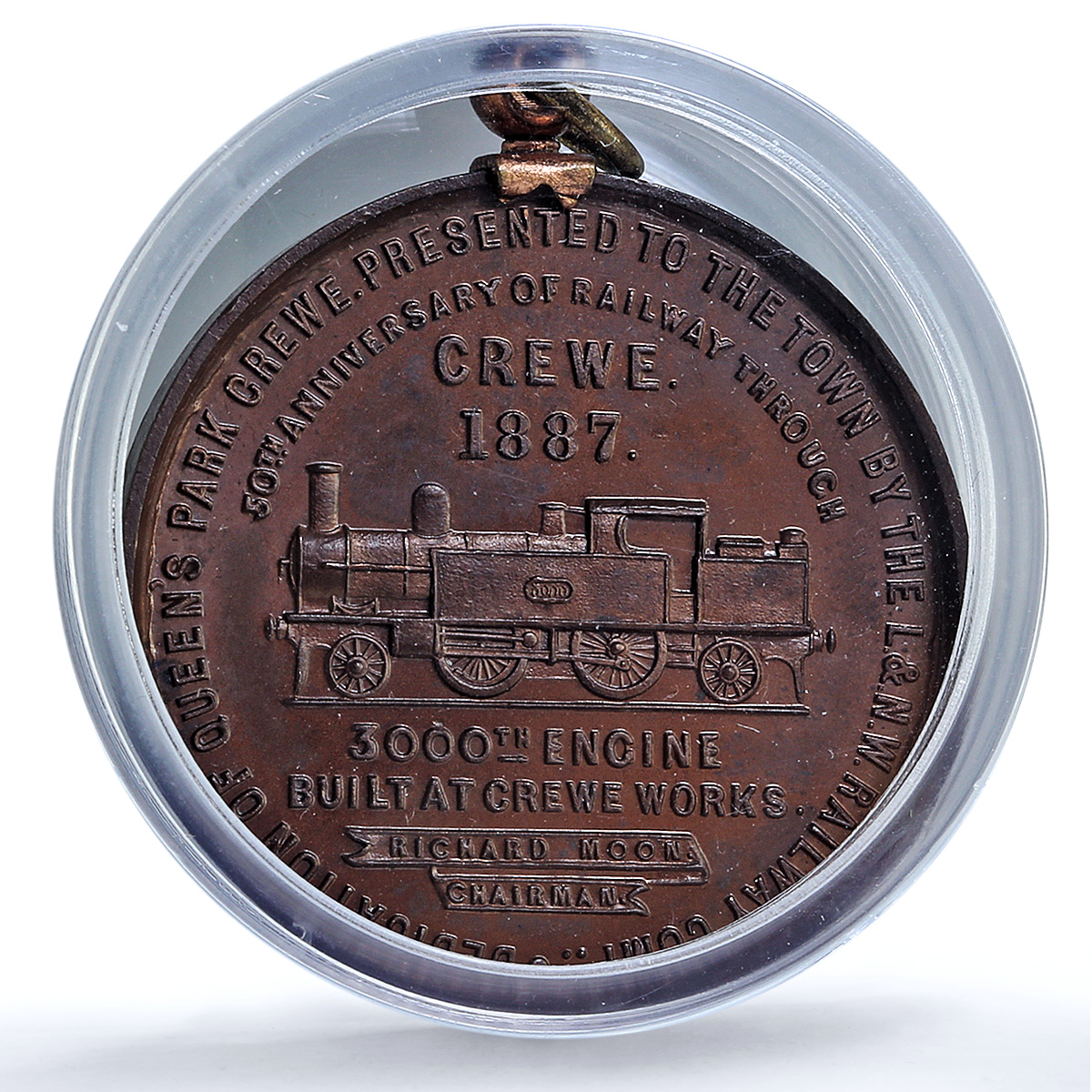 Great Britain Queen Victoria Jubilee Railway Crewe Trains MS 64 PCGS medal 1887