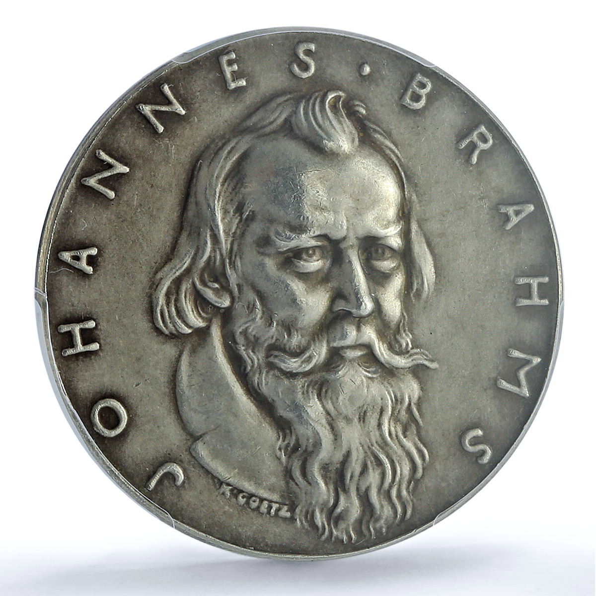 Germany Third Reich Johannes Brahms Composer Music SP62 PCGS silver medal 1933 Germany Third Reich Johannes Brahms Composer Music SP62 PCGS silver medal 1933