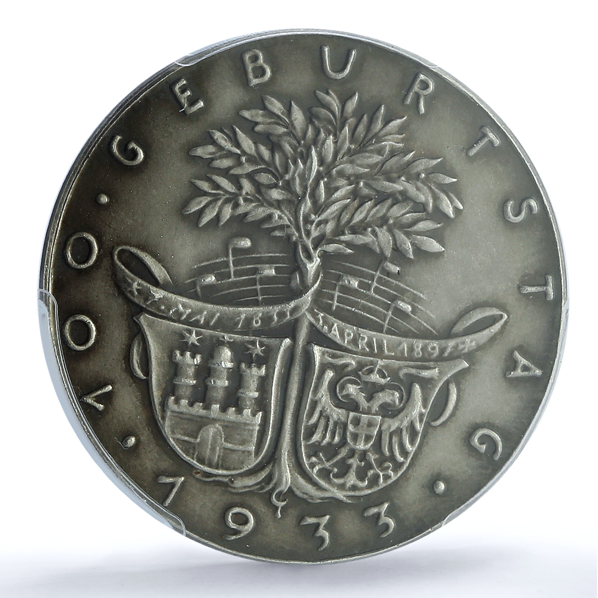 Germany Third Reich Johannes Brahms Composer Music SP62 PCGS silver medal 1933 Germany Third Reich Johannes Brahms Composer Music SP62 PCGS silver medal 1933