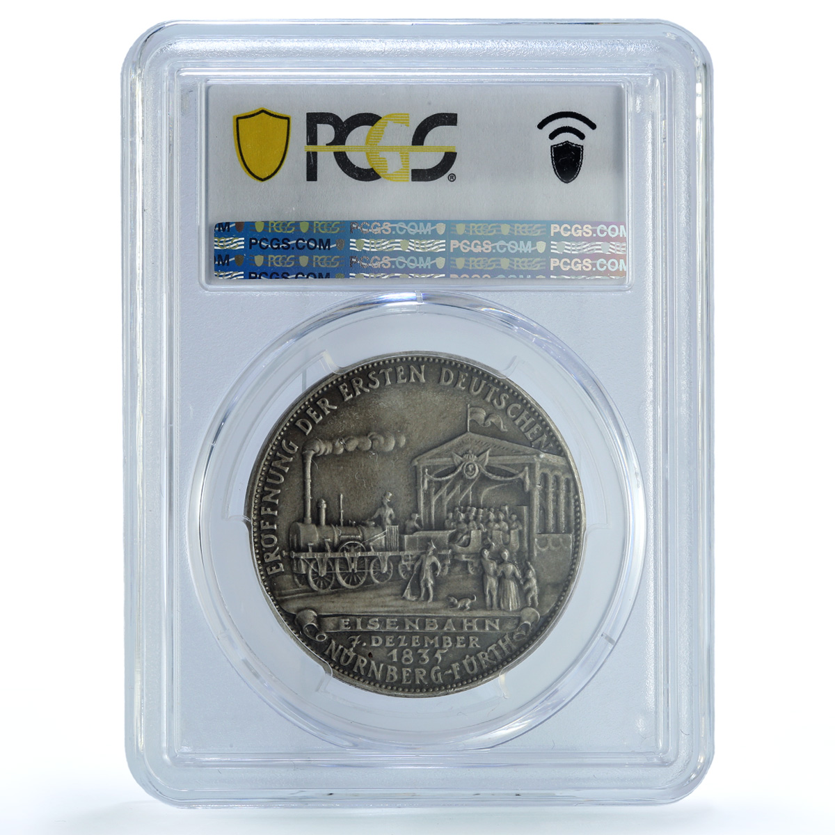 Germany Third Reich Railway Nuremberg Furth Train SP63 PCGS silver medal 1935