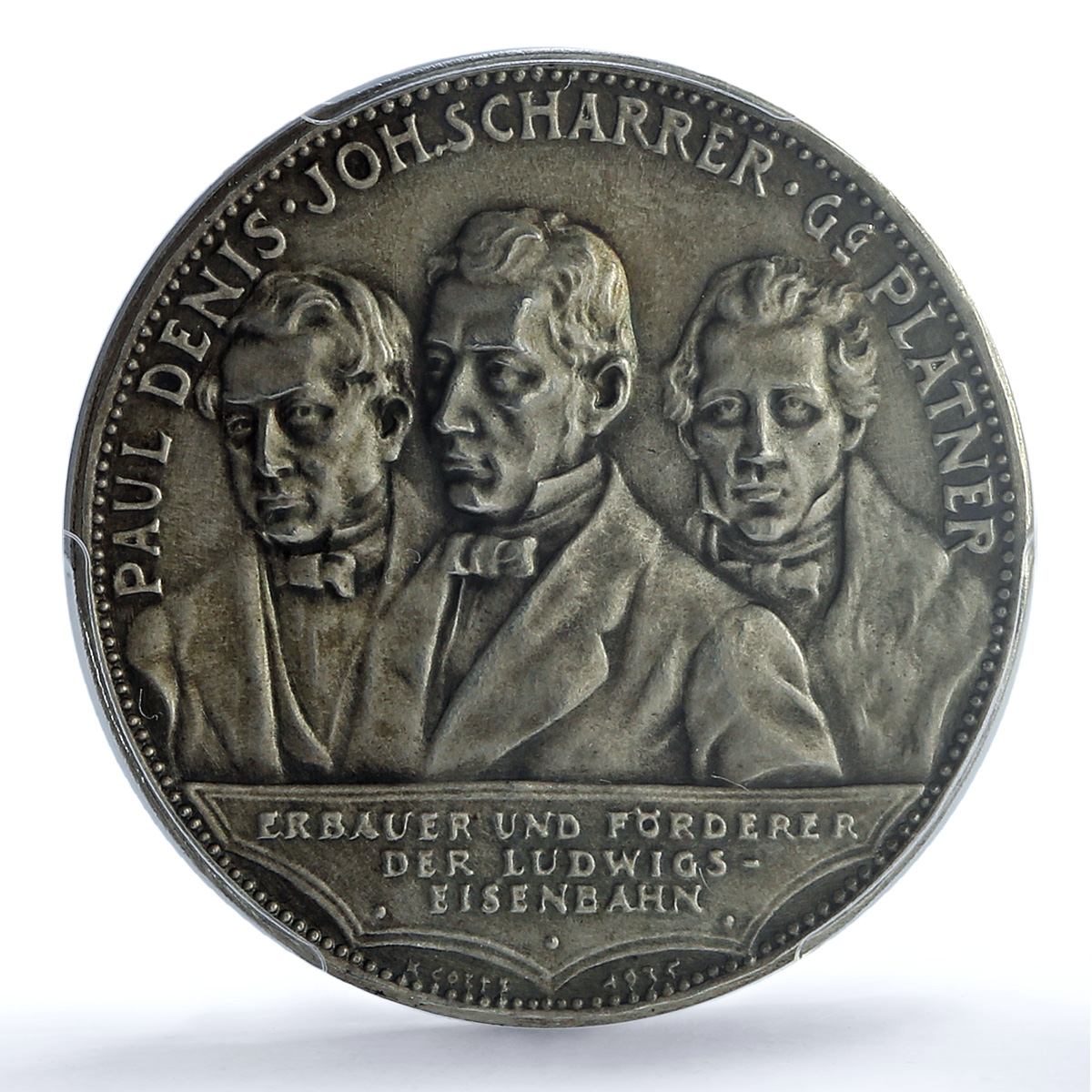 Germany Third Reich Railway Nuremberg Furth Train SP63 PCGS silver medal 1935