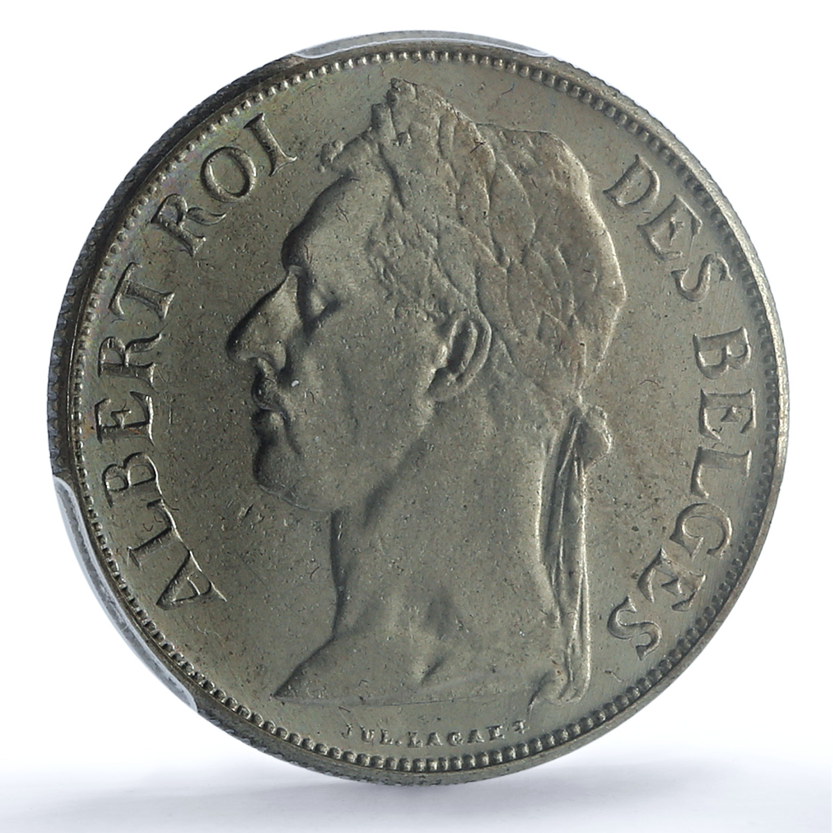 Belgian Congo 1 franc King Albert I French Text KM-20 MS65 PCGS CuNi coin 1922