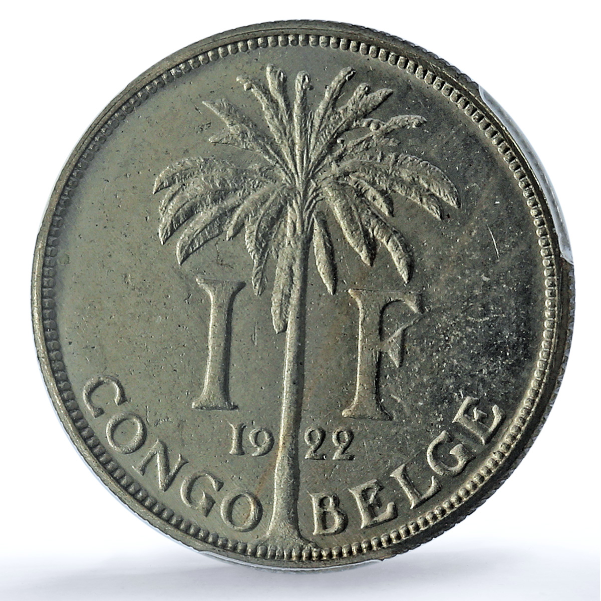 Belgian Congo 1 franc King Albert I French Text KM-20 MS65 PCGS CuNi coin 1922