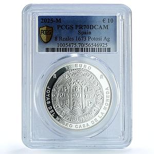 Spain 10 euros Potosi 8 Reales 1673 Restrike PR 70 PCGS silver coin 2025