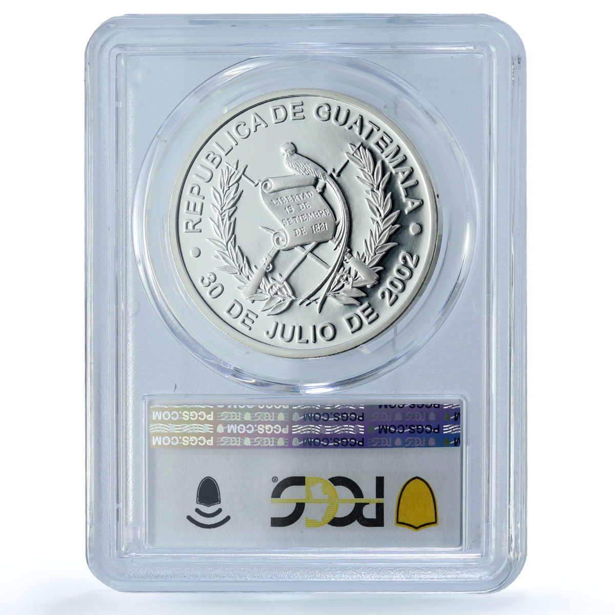 Guatemala 1 quetzal Pedro Betancourt KM-287 Religion PR 69 PCGS silver coin 2002 Guatemala 1 quetzal Pedro Betancourt KM-287 Religion PR 69 PCGS silver coin 2002